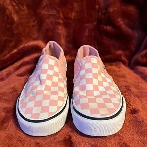 Vans Pink Checkered Slip-On Sneakers